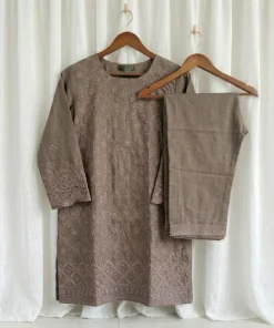 Women's Three-Piece Dress - Muted Earthy Brown